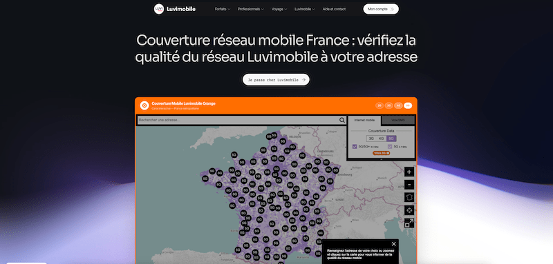Carte de couverture mobile Entreprise