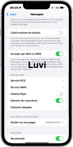 comment désactiver lu iPhone confirmation de lecture